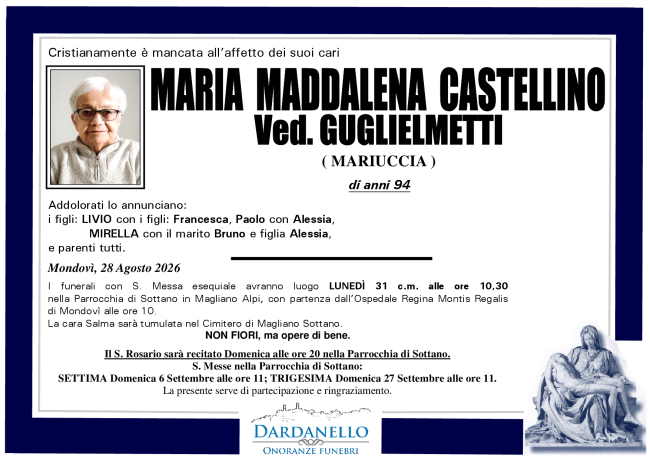 MARIA MADDALENA CASTELLINO Ved. GUGLIELMETTI